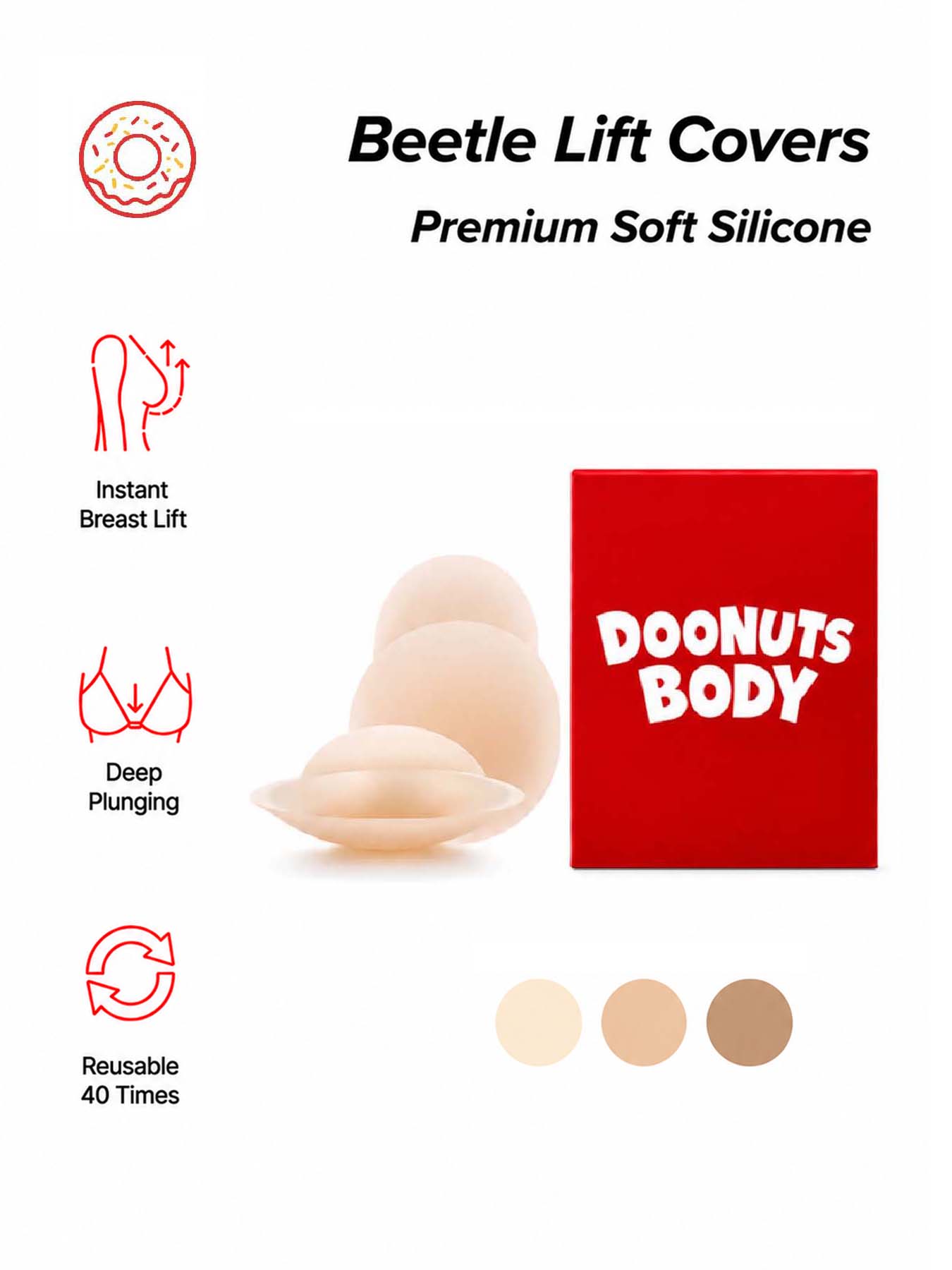 DOONUTS – niewidoczne nakładki – Push Up Bra Silicone recenzja i cena